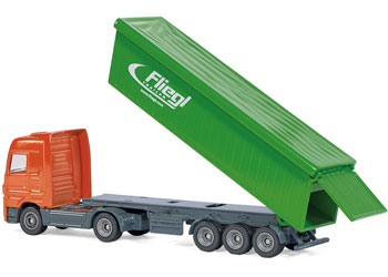Siku - Mercedes Benz Truck with Fliegl Trailer and Roof - 1:87 Scale