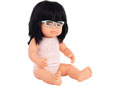 Miniland - Baby Doll - Asian Girl with Glasses 38cm
