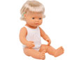 Miniland - Baby Doll - Caucasian Girl with Hearing Aid 38cm