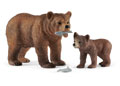 Schleich-Grizzly bear mother with cub